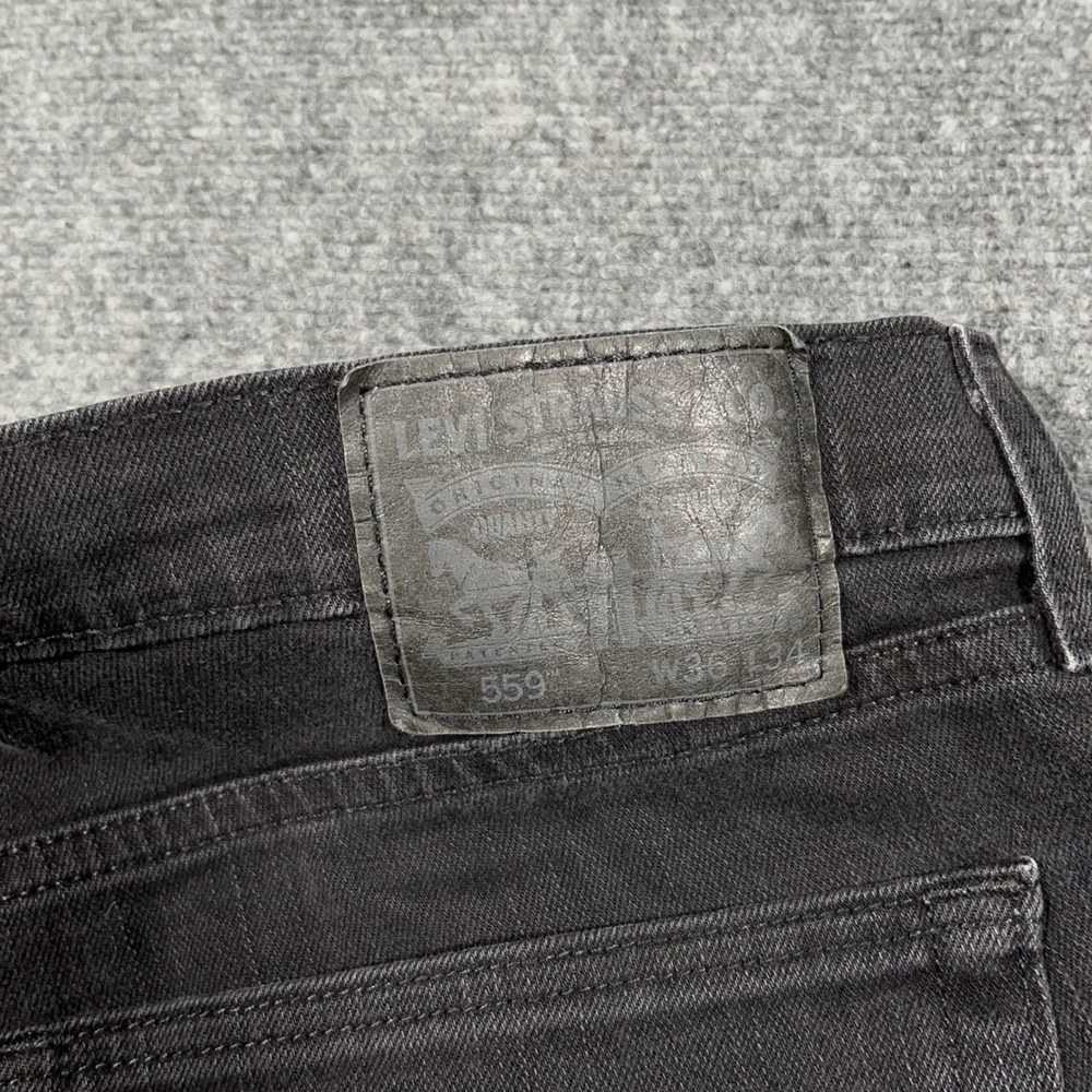 Levi's 559 Relaxed Straight Jeans Mens 36x34 Loose Baggy Wide Leg Denim Black - Picture 3 of 11